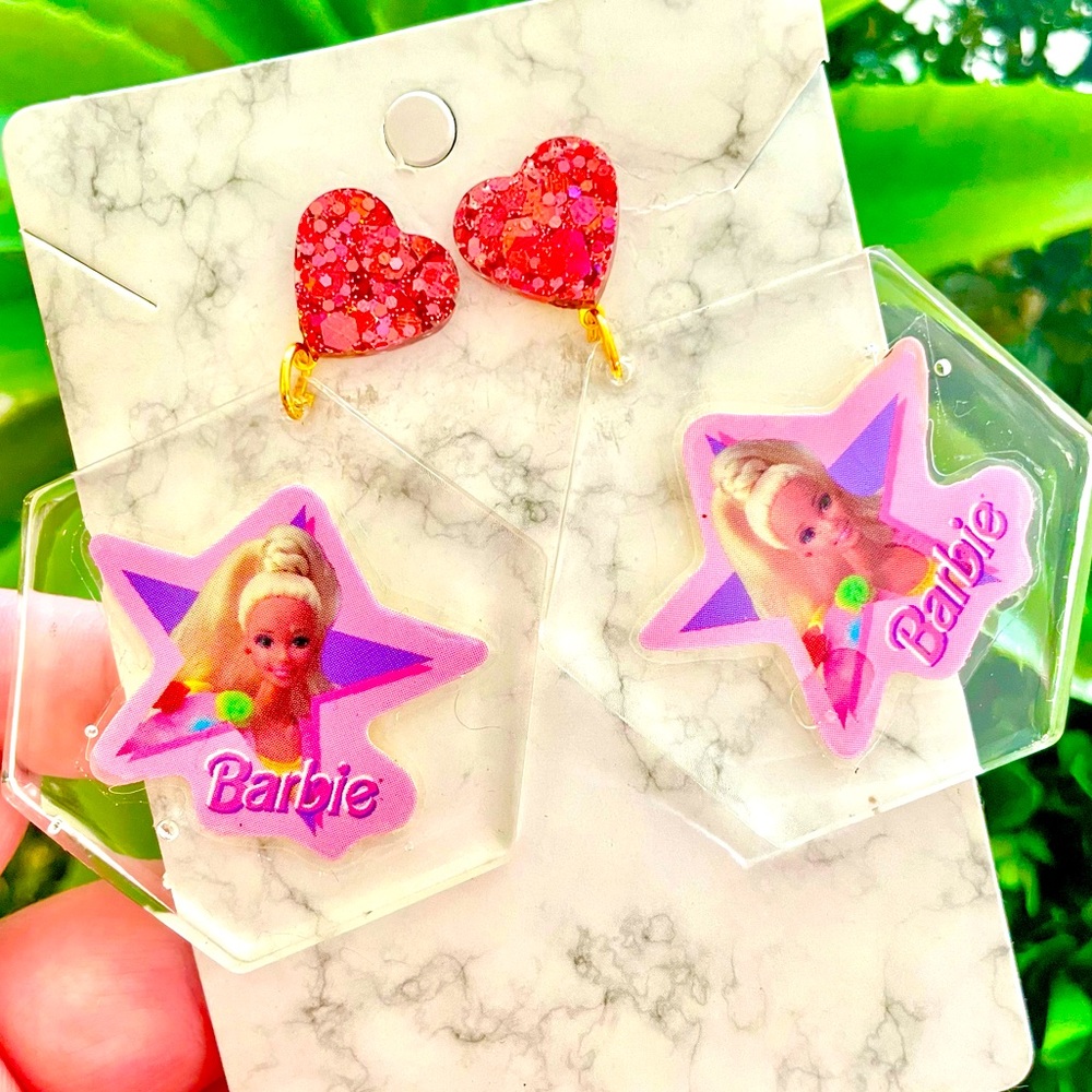 Barbie Acrylic Dangle Earrings